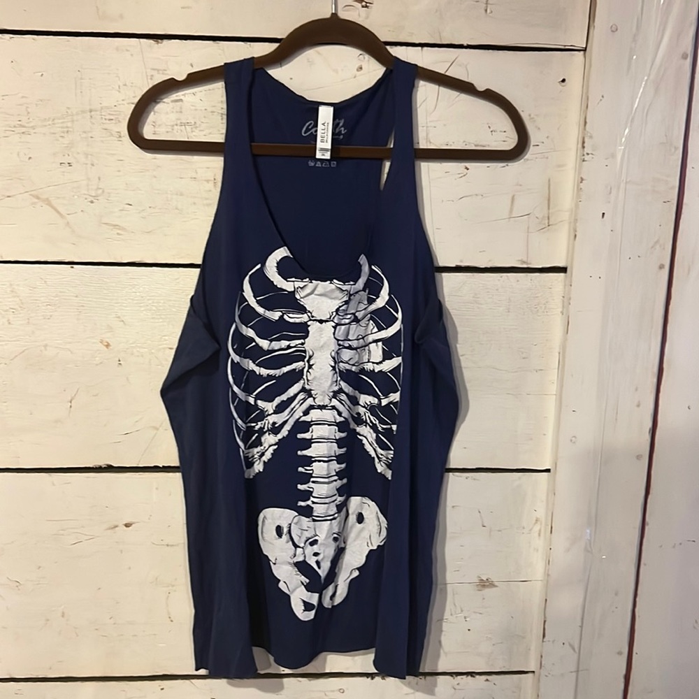 Skeleton jersey tank top